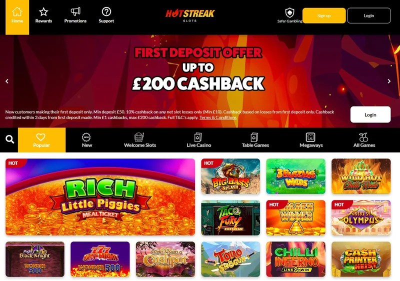Hotstreak casino Mobile Gaming Interface